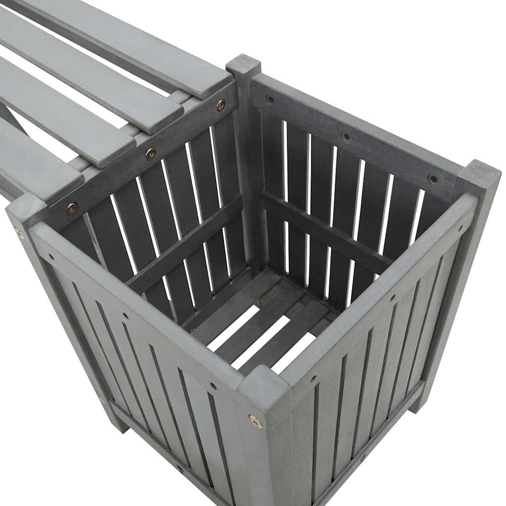 Garden Bench With 2 Planters 150Cm Solid Acacia Wood