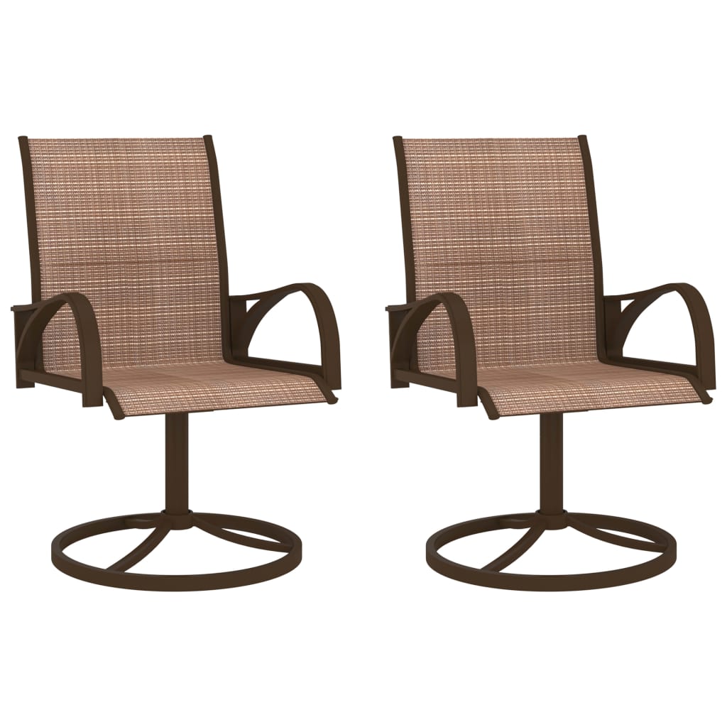 Garden Swivel Chairs 2 Pcs Textilene And Steel