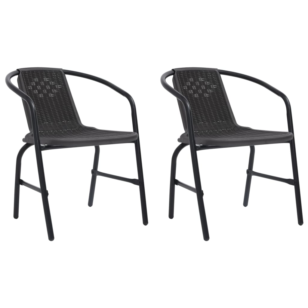 Garden Chairs 8 Pcs Plastic Rattan And Steel 110 Kg