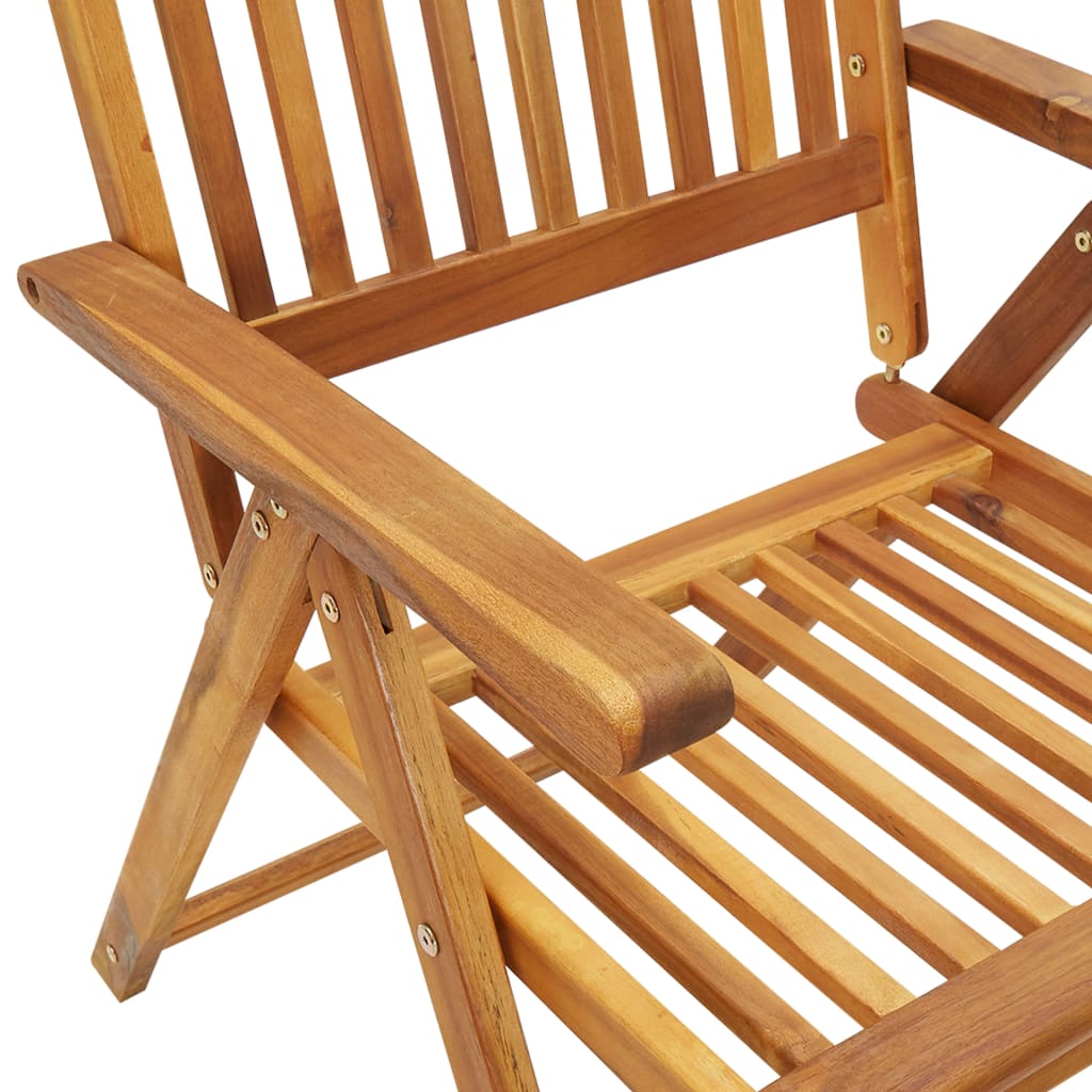 Garden Reclining Chairs 2 Pcs Solid Acacia Wood