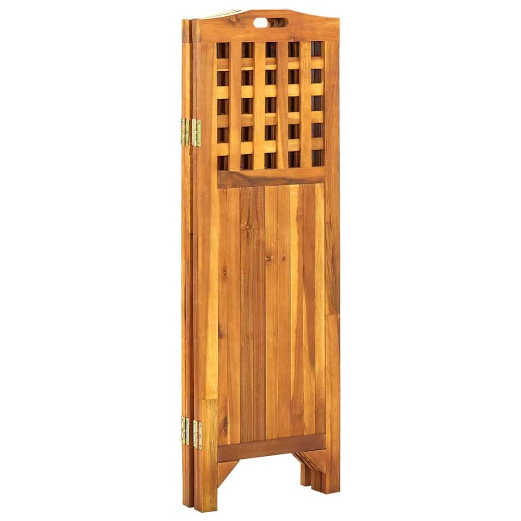 4-Panel Room Divider Solid Acacia Wood