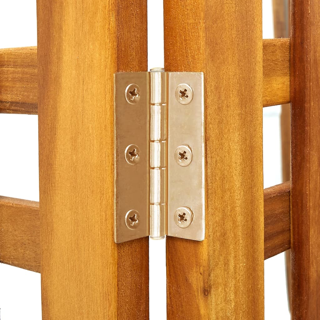 4-Panel Room Divider Solid Acacia Wood