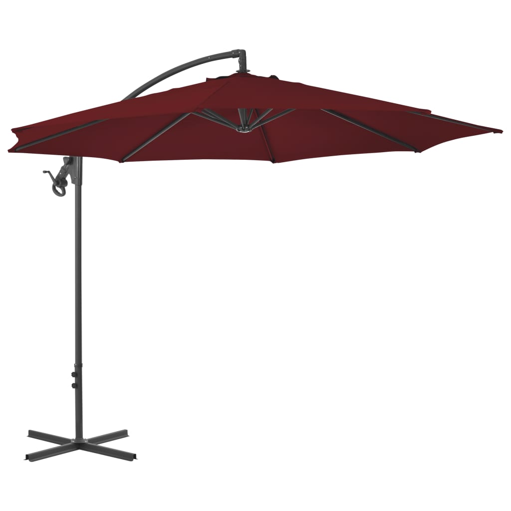 Cantilever Garden Parasol With Steel Pole 300 Cm