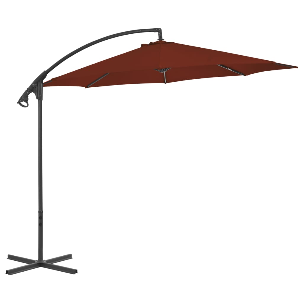 Cantilever Garden Parasol With Steel Pole 300 Cm