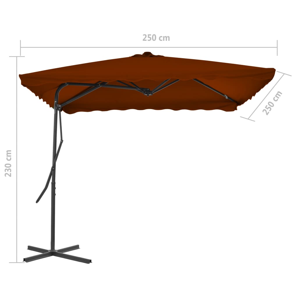 Garden Parasol With Steel Pole 250X250X230 Cm