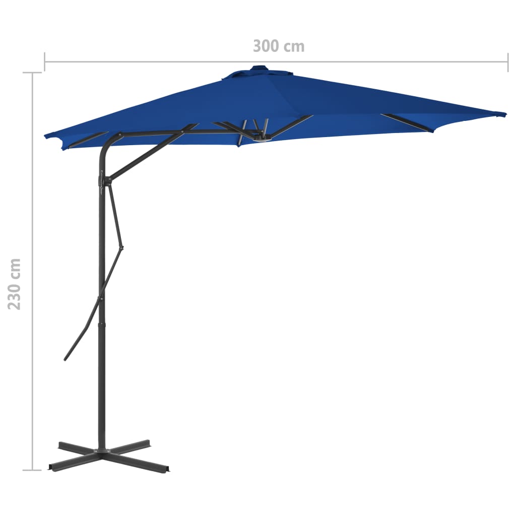Garden Parasol With Steel Pole 300X230 Cm