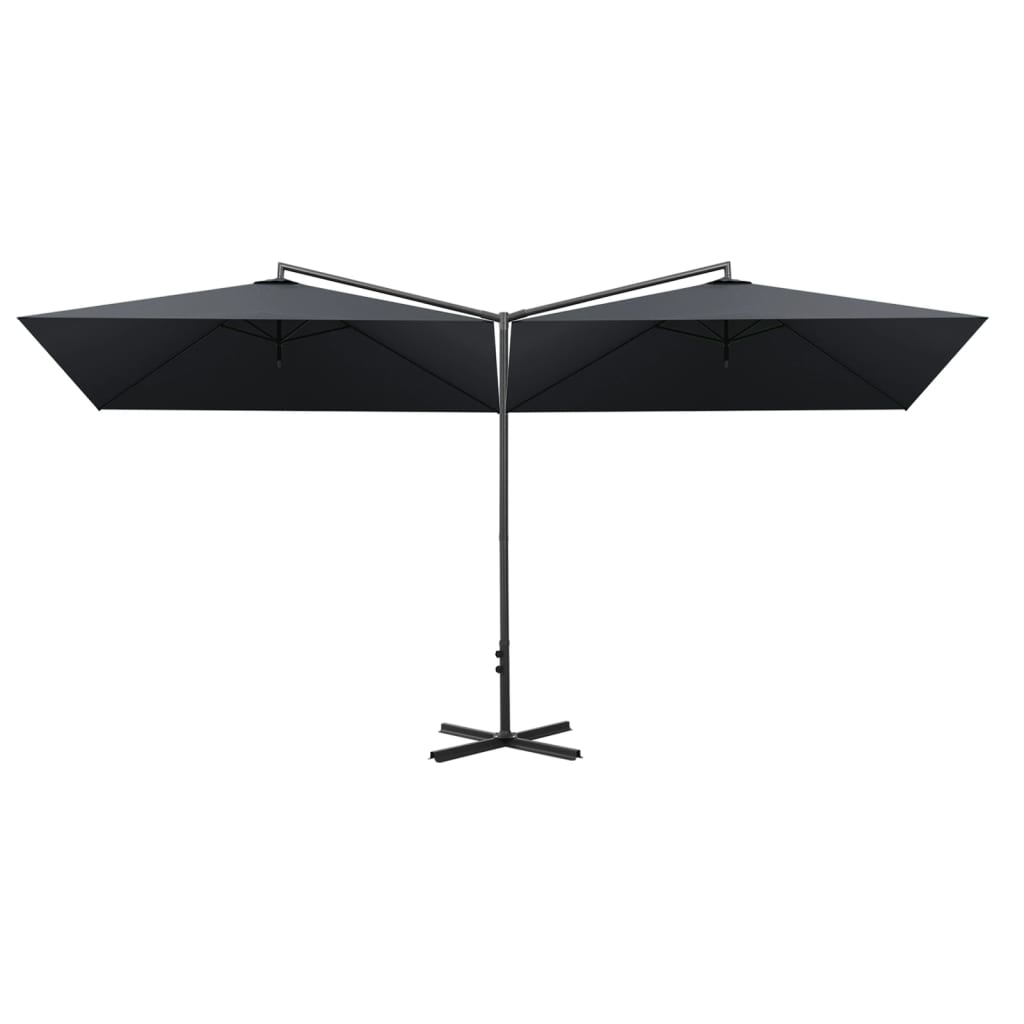 Double Garden Parasol With Steel Pole 600X300 Cm