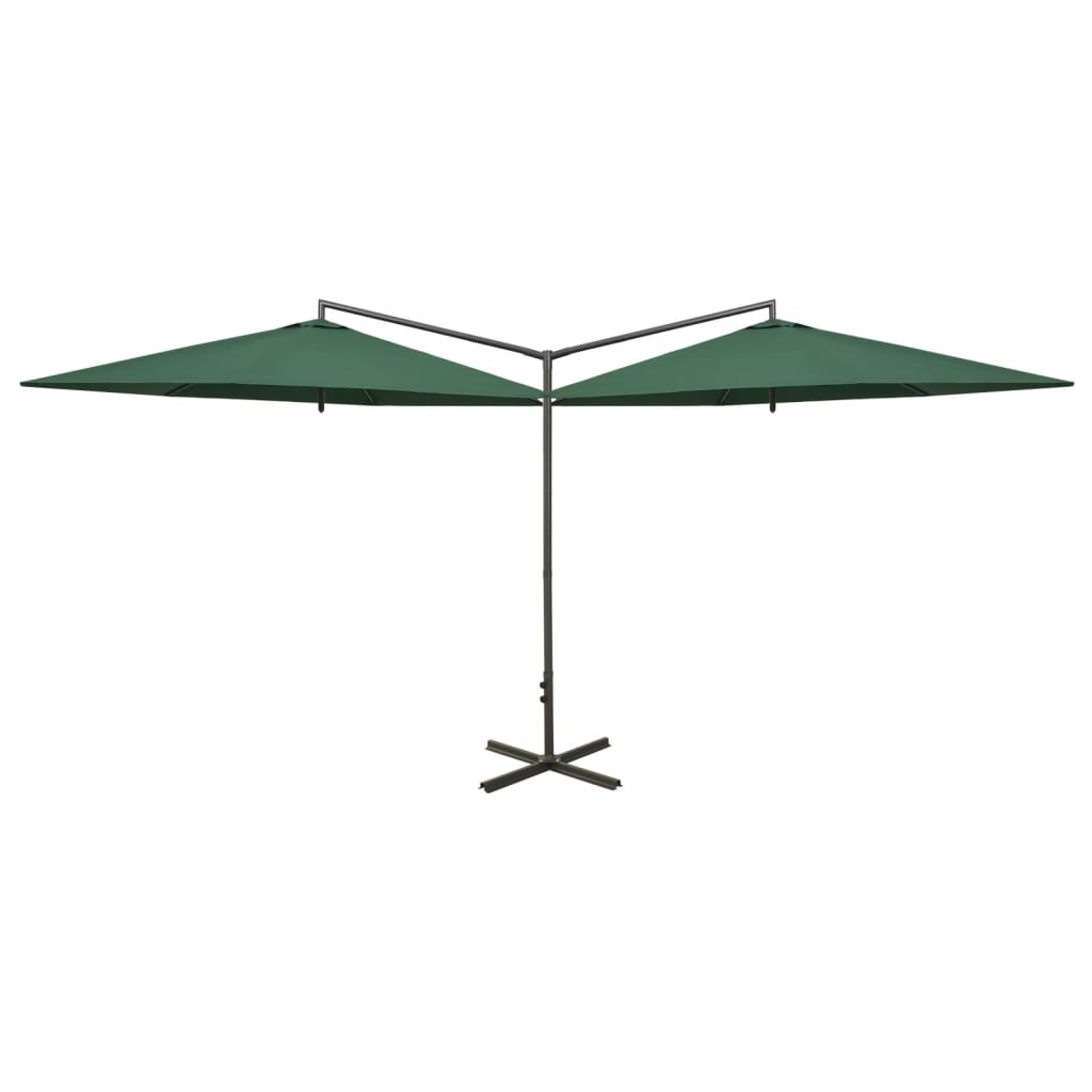 Double Garden Parasol With Steel Pole 600 Cm
