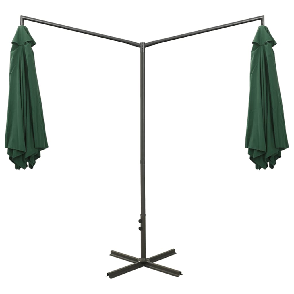 Double Garden Parasol With Steel Pole 600 Cm