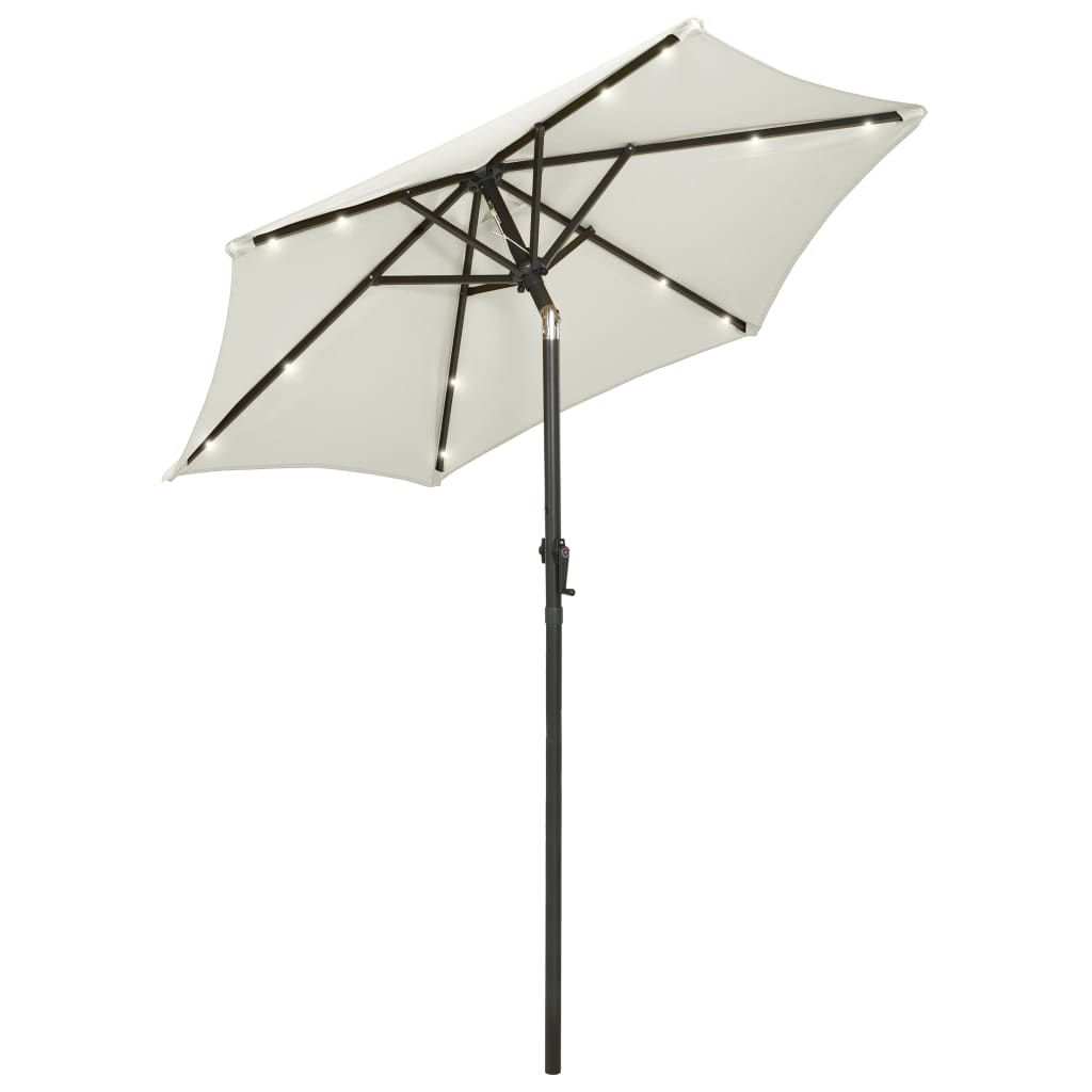Garden Parasol With Led Lights 200X211 Cm Aluminium