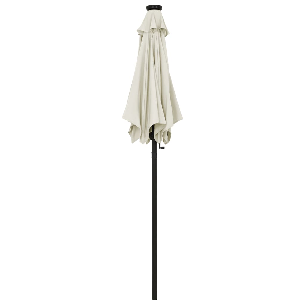 Garden Parasol With Led Lights 200X211 Cm Aluminium