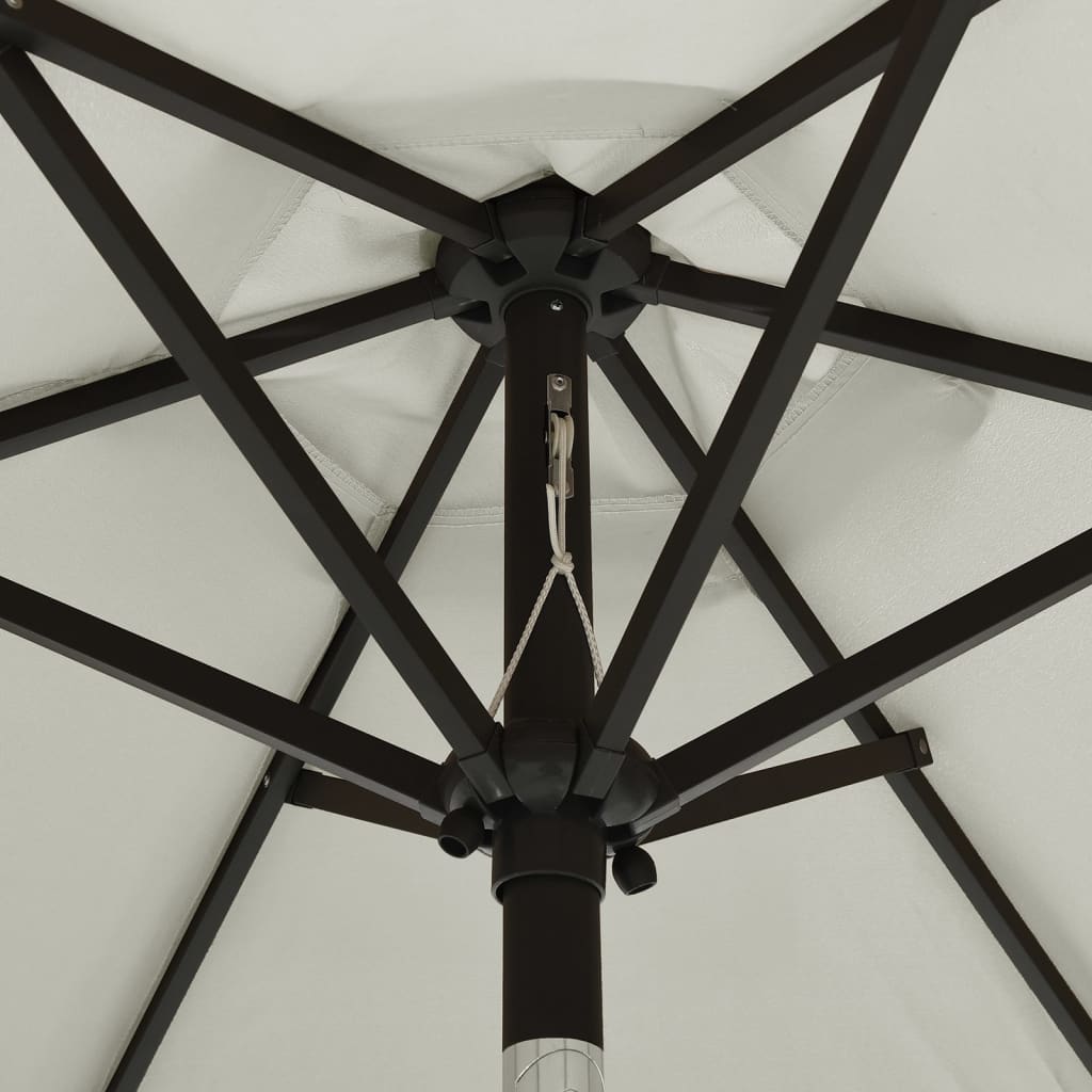Garden Parasol With Led Lights 200X211 Cm Aluminium