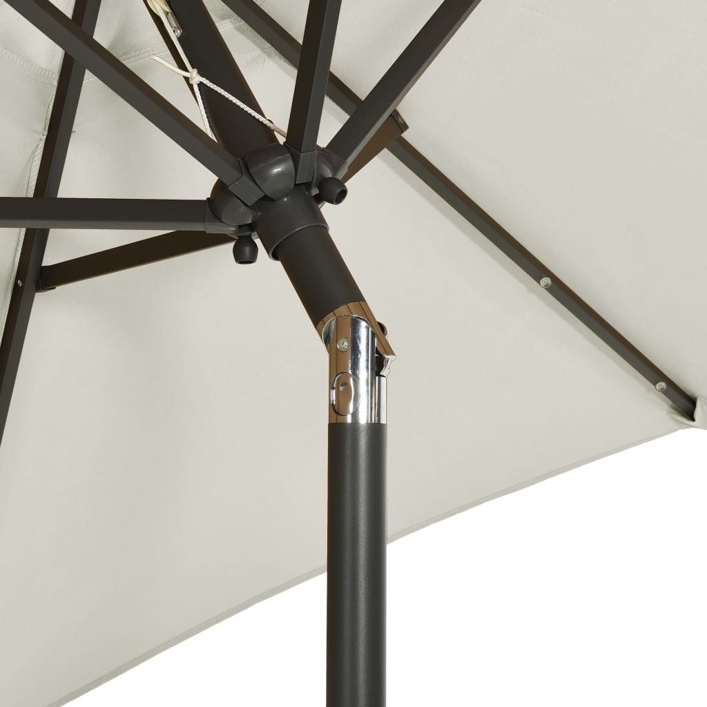 Garden Parasol With Led Lights 200X211 Cm Aluminium