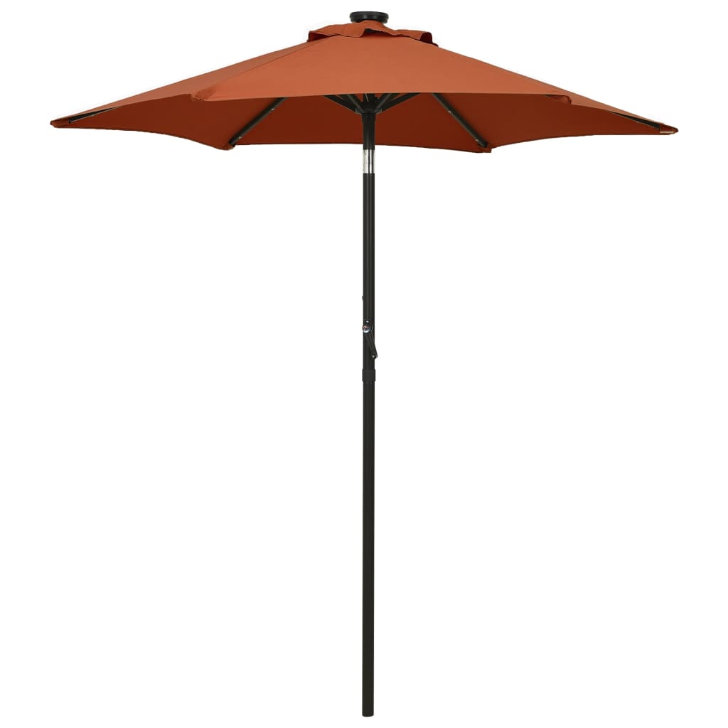 Garden Parasol With Led Lights 200X211 Cm Aluminium