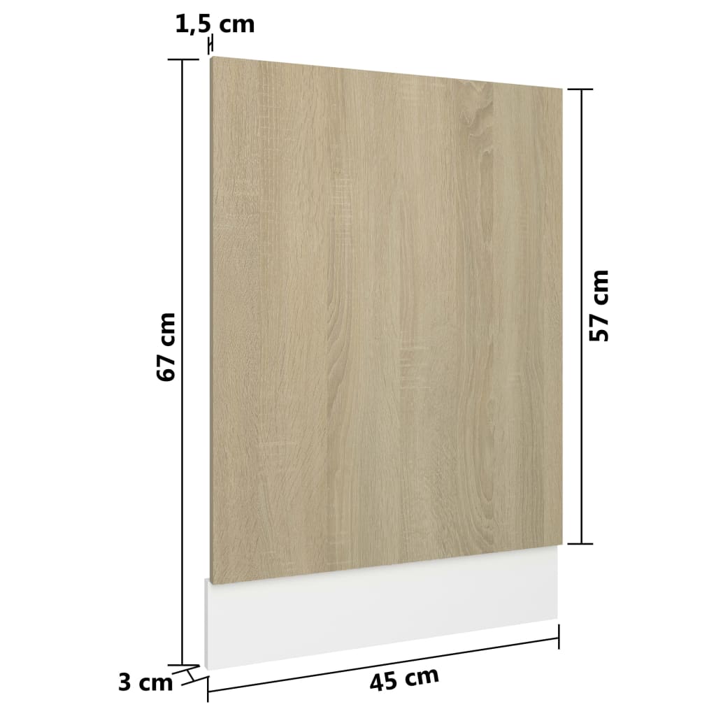 Dishwasher Panel 45X3X67 Cm Engineered Wood