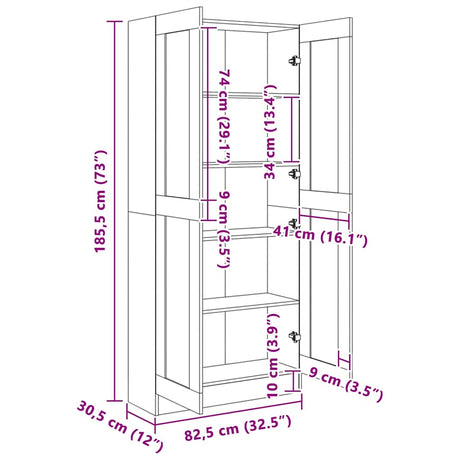 Book Cabinet 82.5X30.5X Engineered Wood