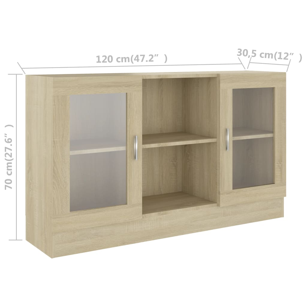 Vitrine Cabinet 120X30.5X70 Cm Engineered Wood