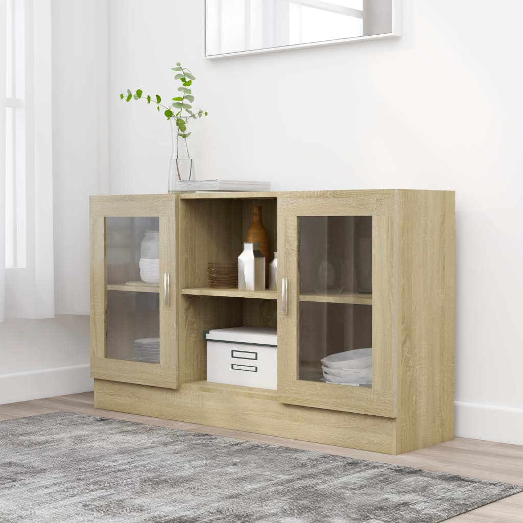 Vitrine Cabinet 120X30.5X70 Cm Engineered Wood