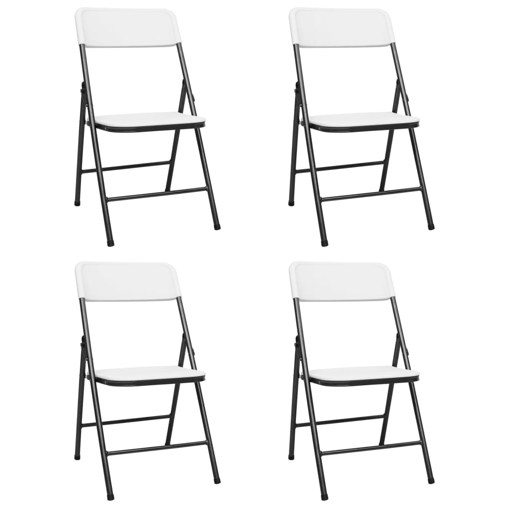 Folding Garden Chairs 4 Pcs Hdpe White