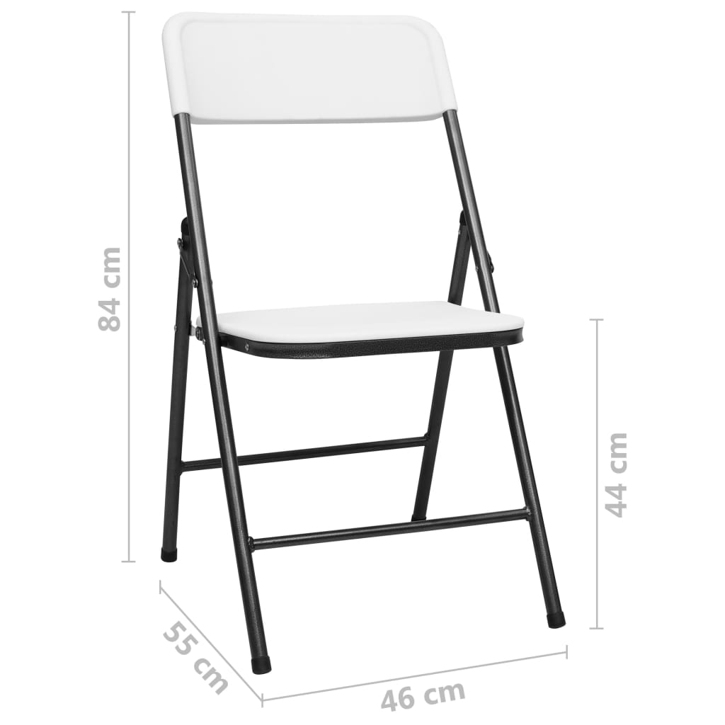 Folding Garden Chairs 4 Pcs Hdpe White