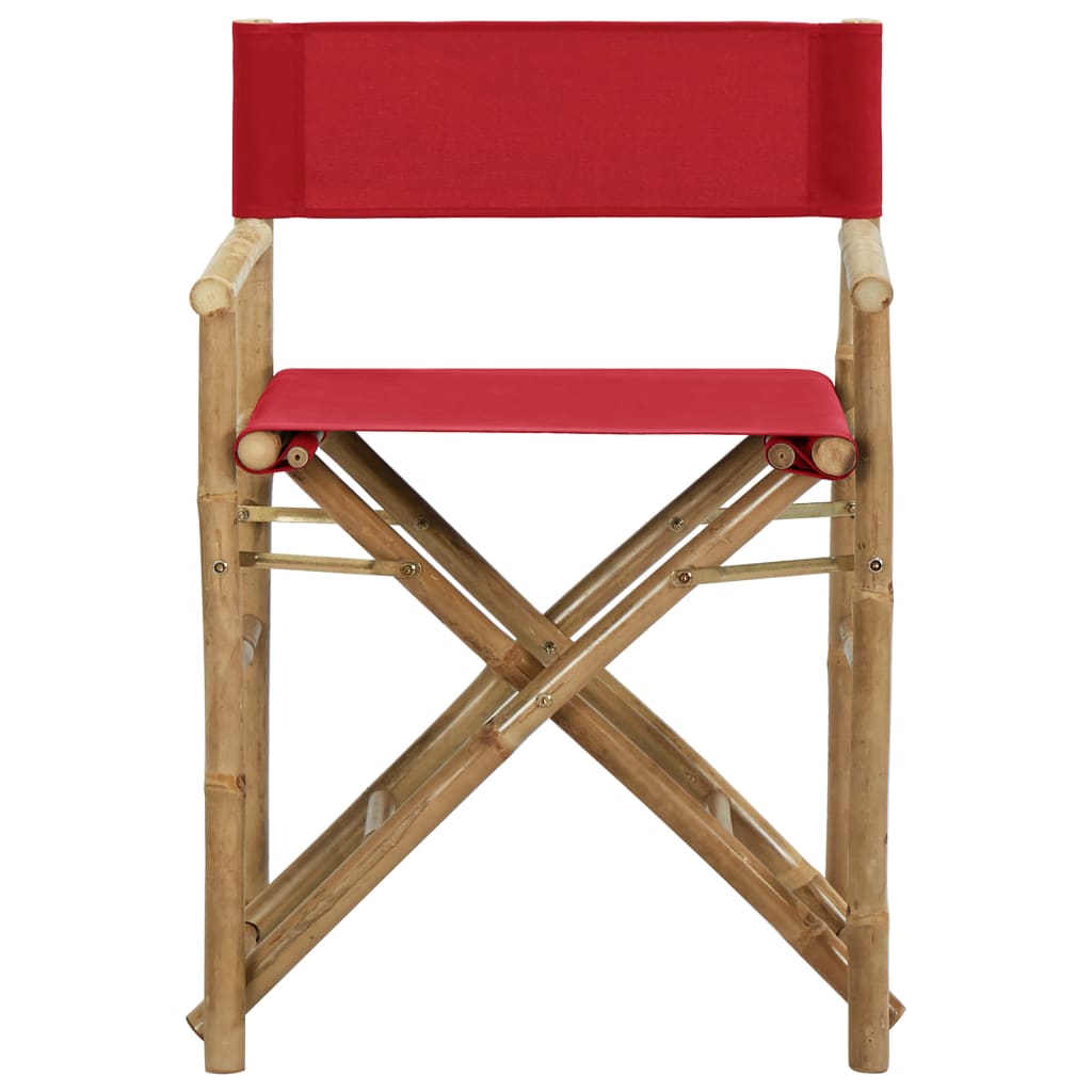 Folding Director's Chairs 2 Pcs Bamboo And Fabric
