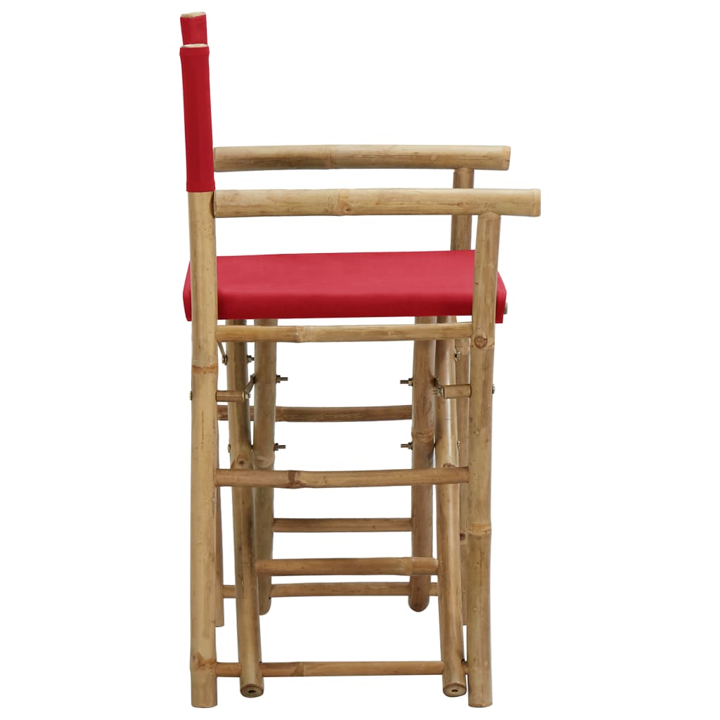 Folding Director's Chairs 2 Pcs Bamboo And Fabric