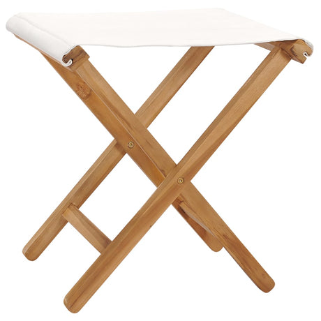 Folding Chairs 2 Pcs Solid Teak Wood And Fabric