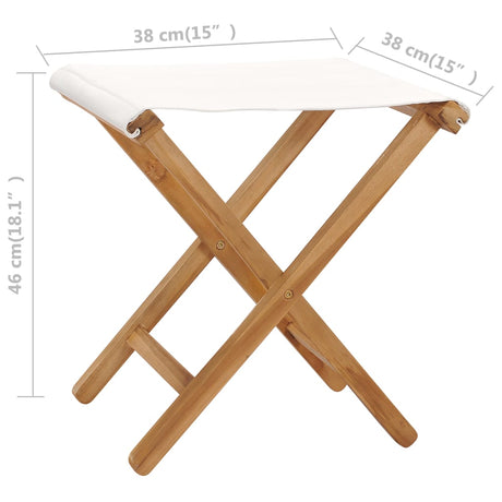 Folding Chairs 2 Pcs Solid Teak Wood And Fabric