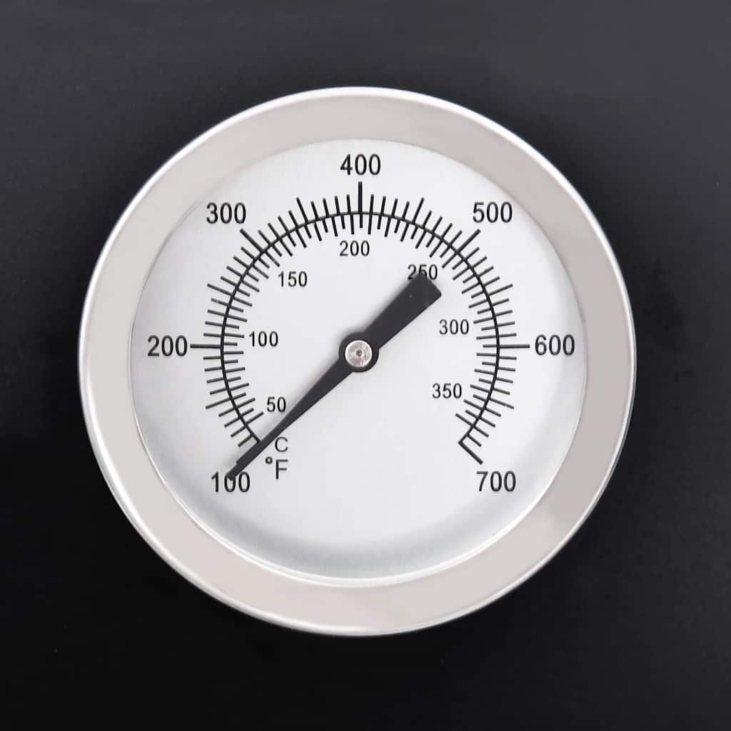 Barrel Grill With Wheels And Shelves Black Steel 115X85X95 Cm