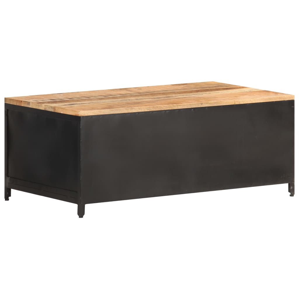 Coffee Table 90X50X37 Cm Solid Rough Mango Wood