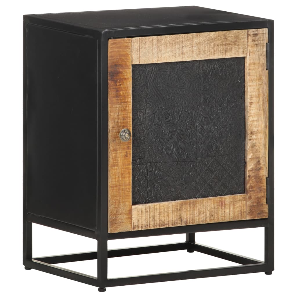 Bedside Cabinet 40X30X50 Cm Rough Mango Wood