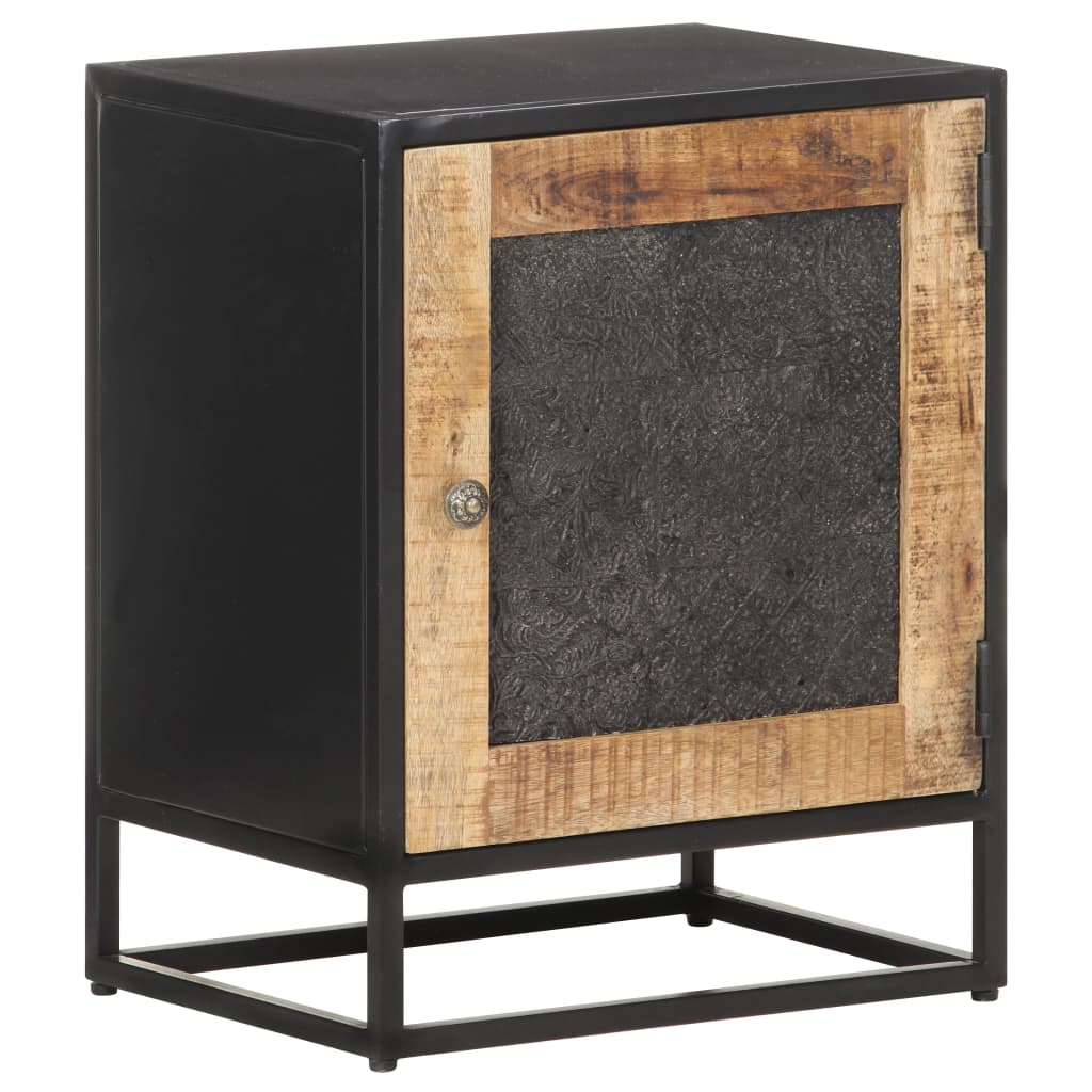 Bedside Cabinet 40X30X50 Cm Rough Mango Wood
