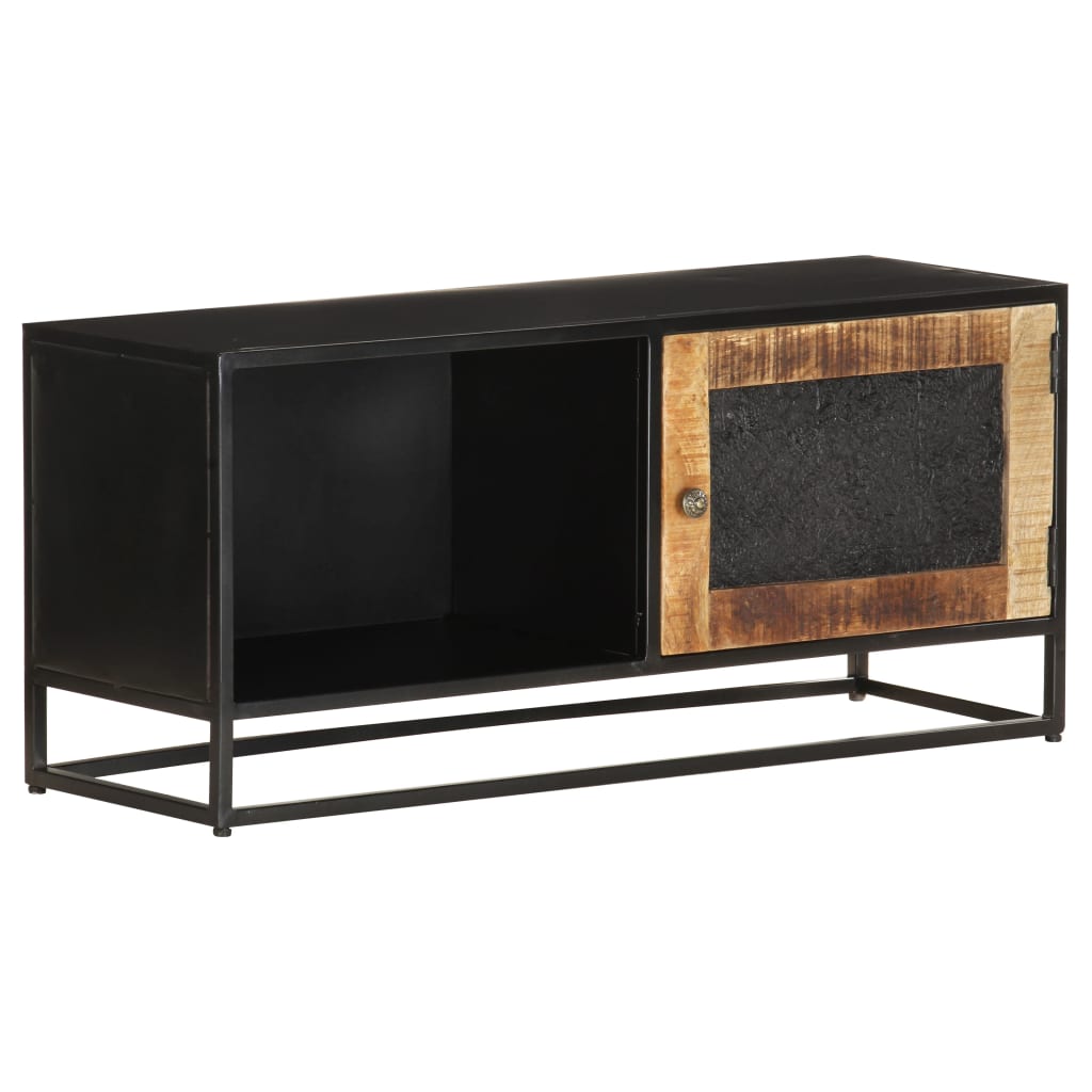 Tv Cabinet 90X30X40 Cm Rough Mango Wood