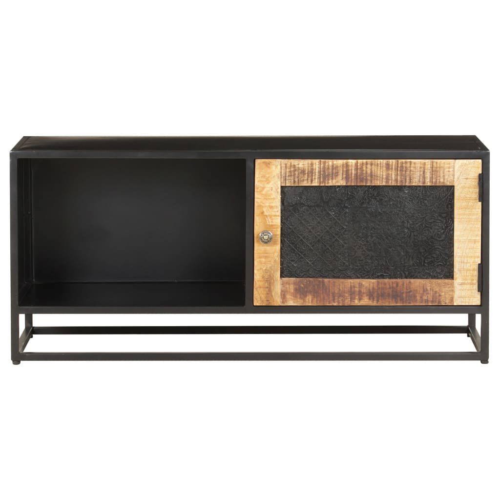 Tv Cabinet 90X30X40 Cm Rough Mango Wood