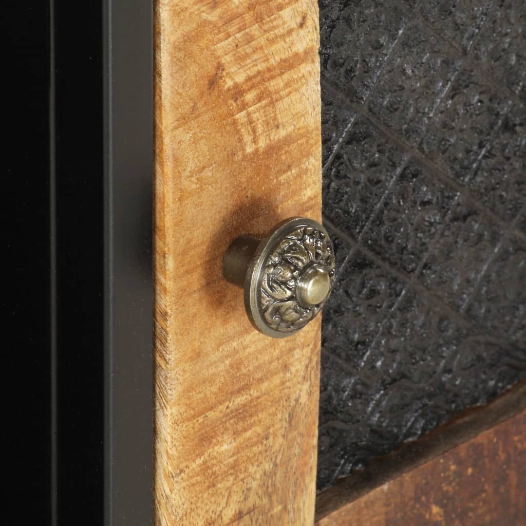 Tv Cabinet 90X30X40 Cm Rough Mango Wood