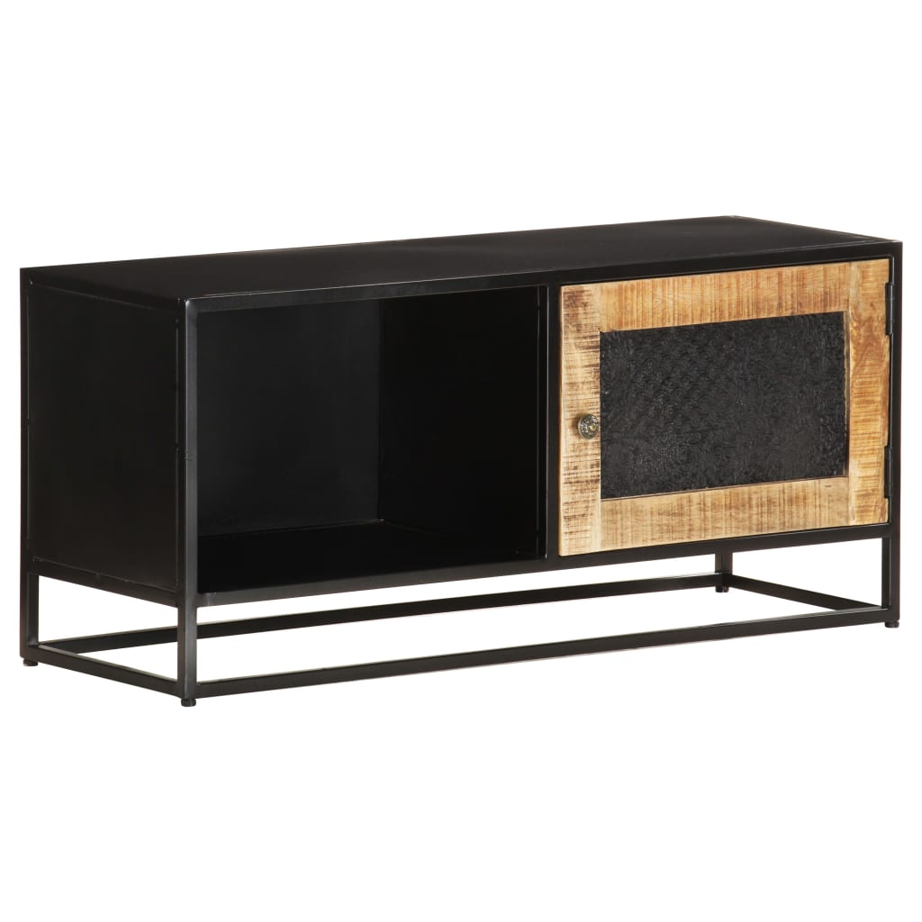 Tv Cabinet 90X30X40 Cm Rough Mango Wood