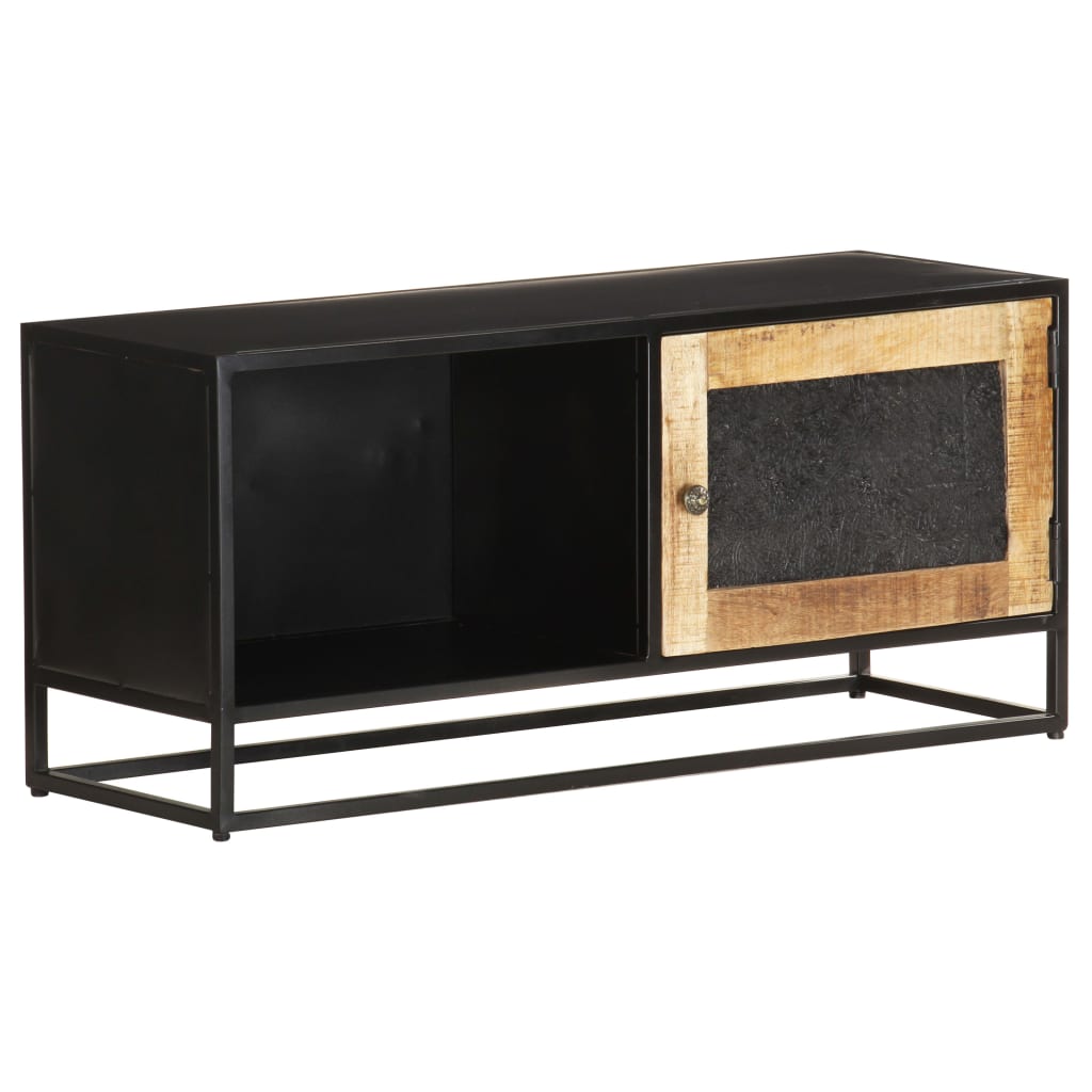 Tv Cabinet 90X30X40 Cm Rough Mango Wood