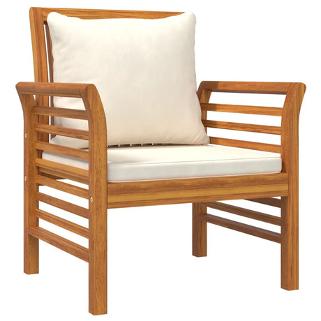 Sofa Chairs With Cushions 2 Pcs Solid Wood Acacia