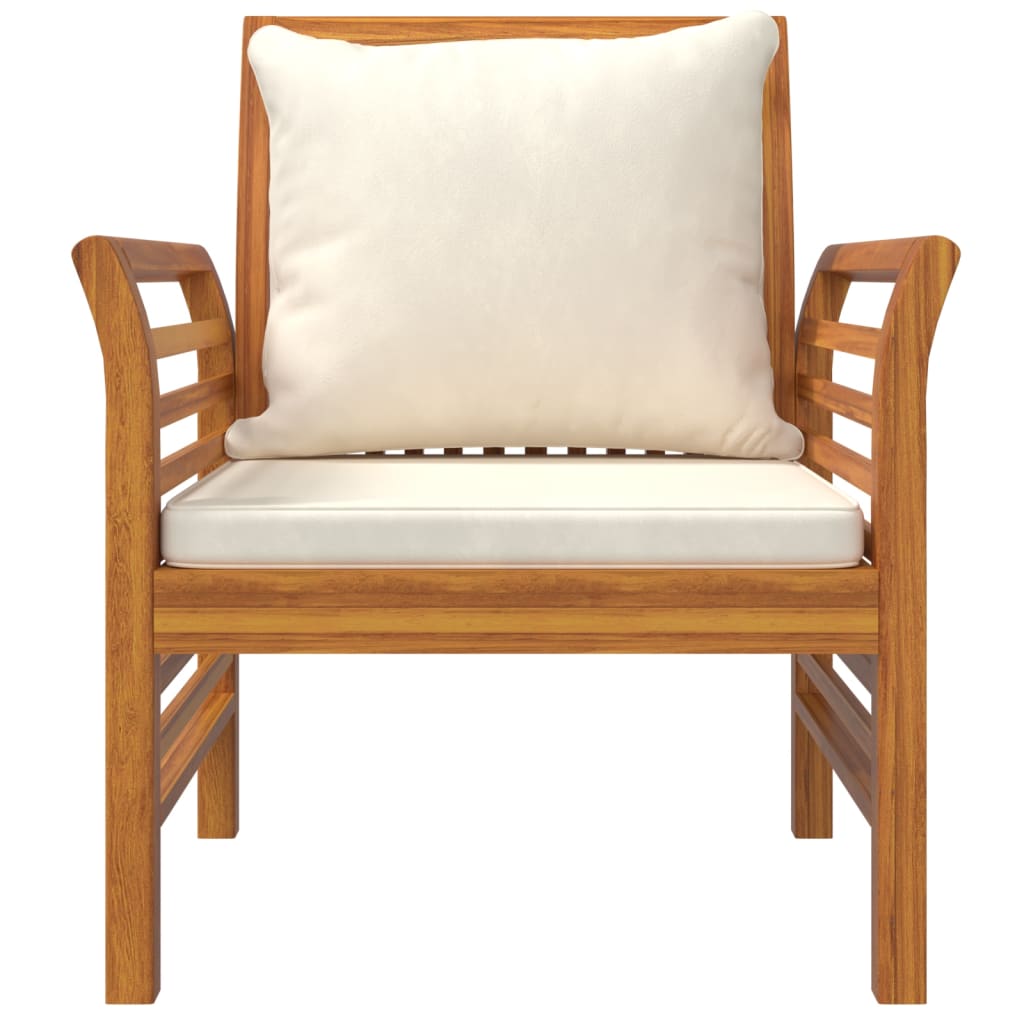 Sofa Chairs With Cushions 2 Pcs Solid Wood Acacia