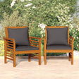 Sofa Chairs With Cushions 2 Pcs Solid Wood Acacia