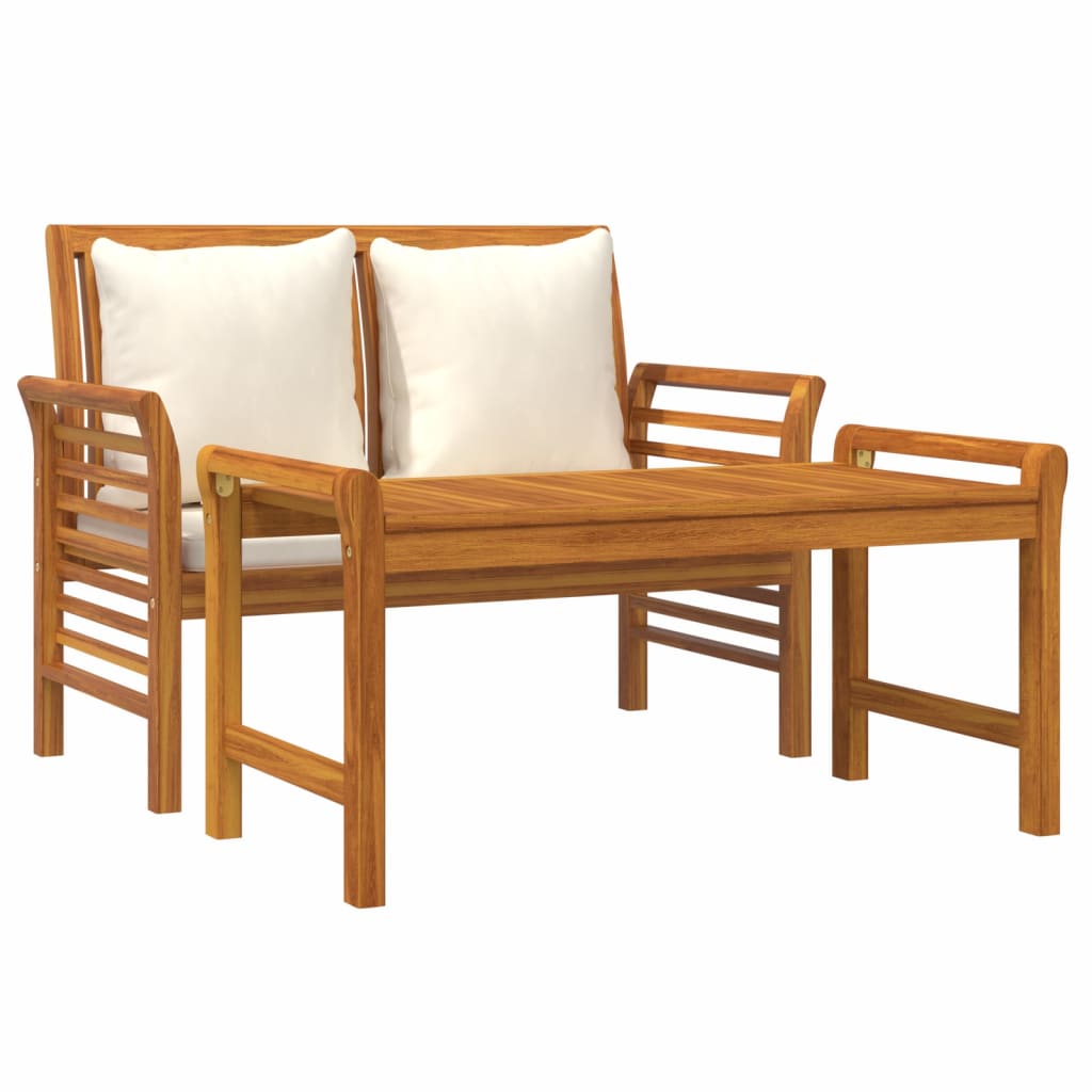 2 Piece Garden Lounge Set With Cushions Solid Wood