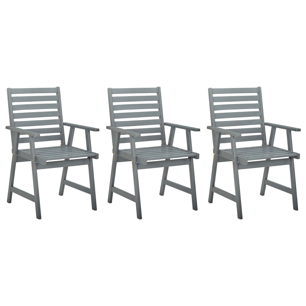 Outdoor Dining Chairs 3 Pcs Solid Acacia Wood