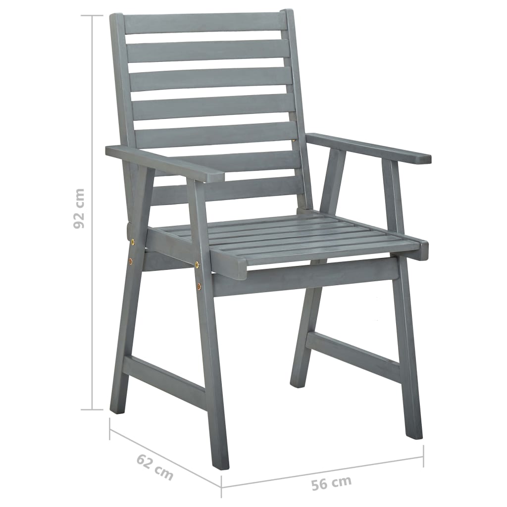 Outdoor Dining Chairs 3 Pcs Solid Acacia Wood