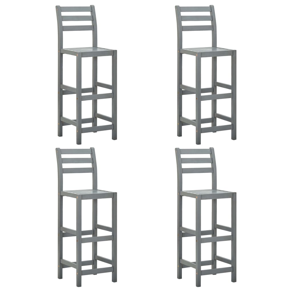 Bar Stools 4 Pcs Solid Acacia Wood