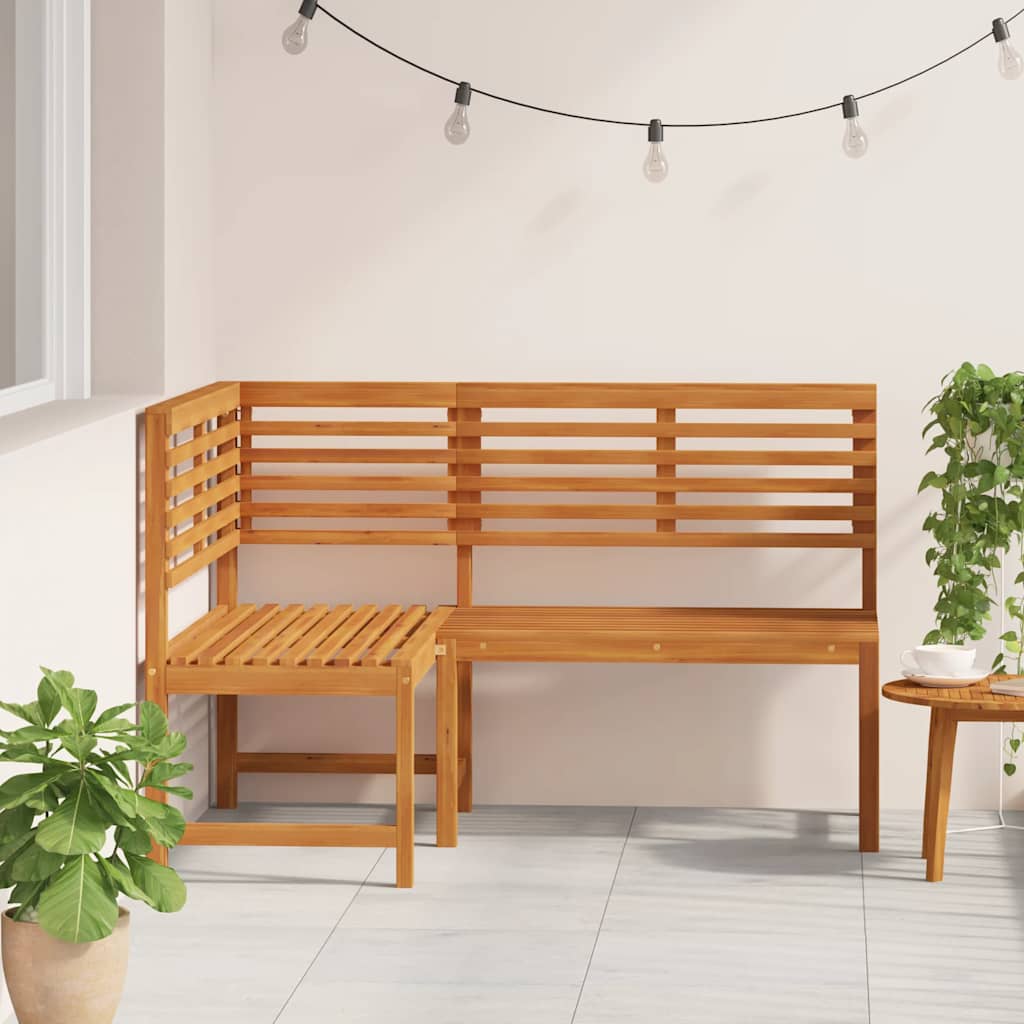 Garden Corner Bench 140 Cm Solid Acacia Wood