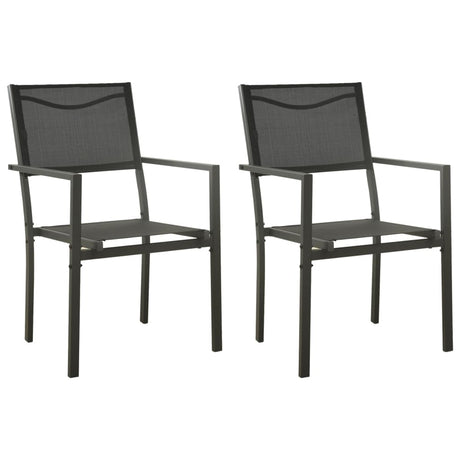 Garden Chairs 2 Pcs Textilene And Steel Black And Anthracite