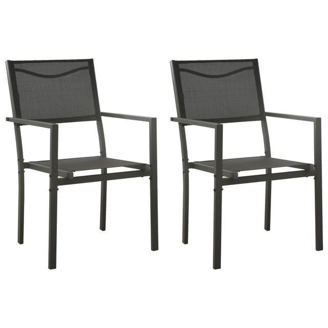 Garden Chairs 2 Pcs Textilene And Steel Black And Anthracite
