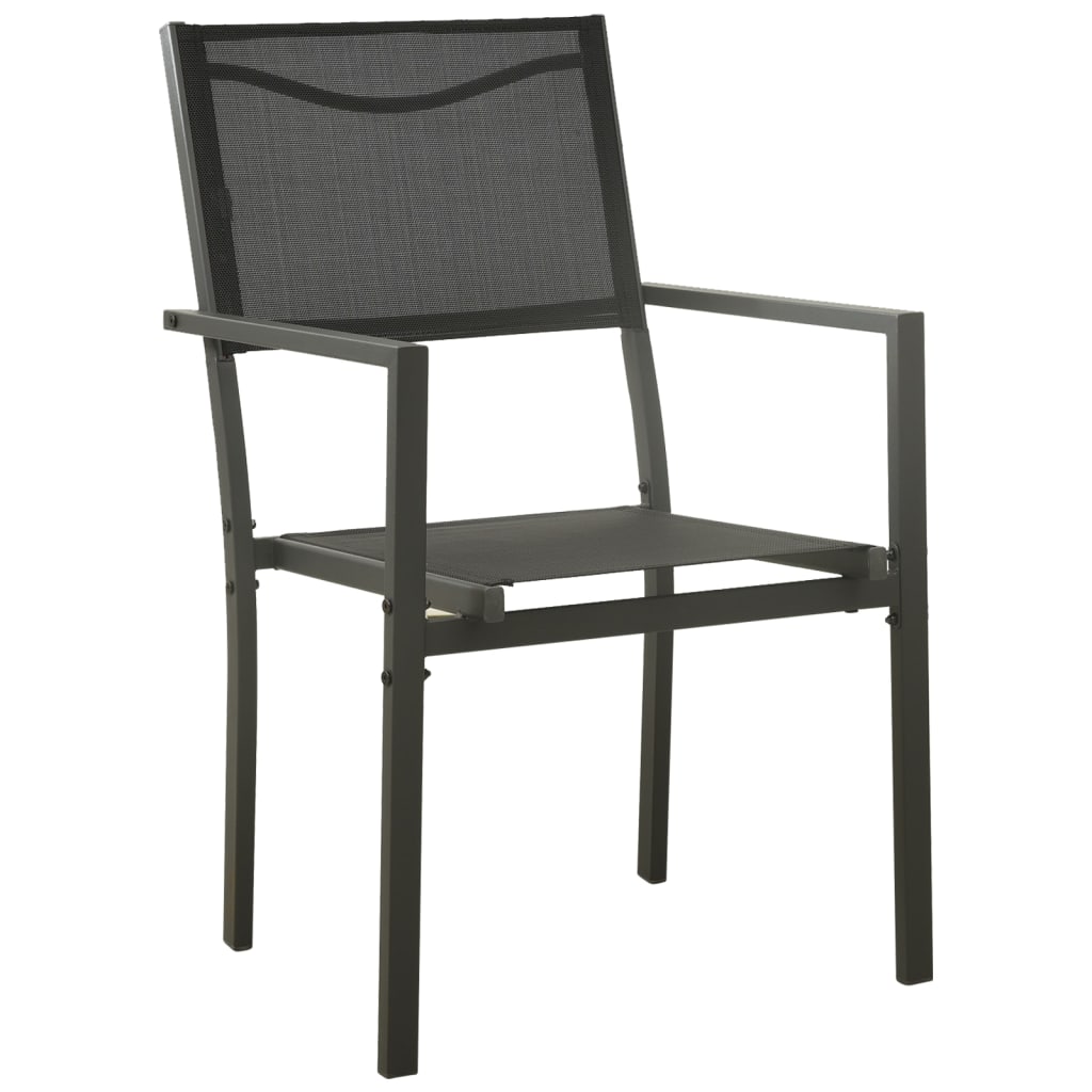 Garden Chairs 2 Pcs Textilene And Steel Black And Anthracite