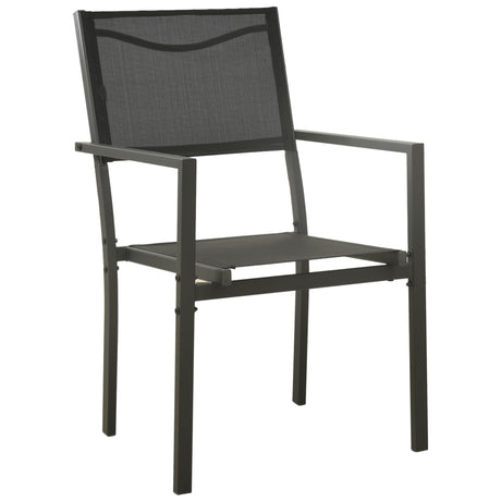 Garden Chairs 2 Pcs Textilene And Steel Black And Anthracite