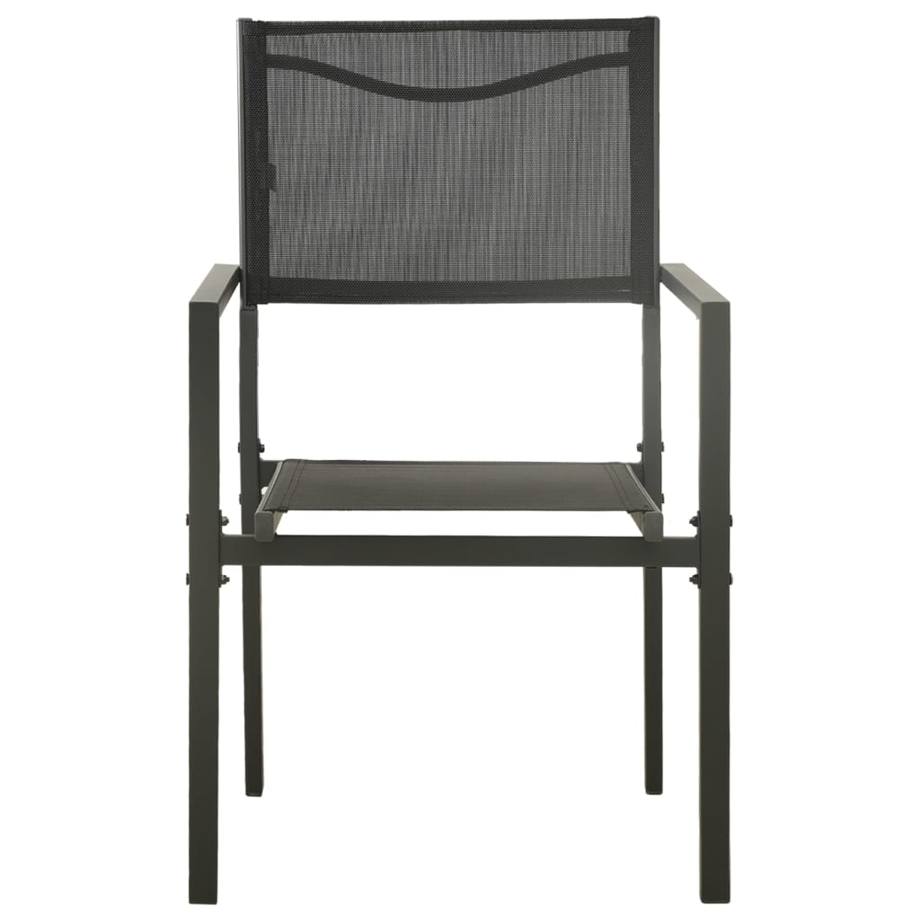 Garden Chairs 2 Pcs Textilene And Steel Black And Anthracite